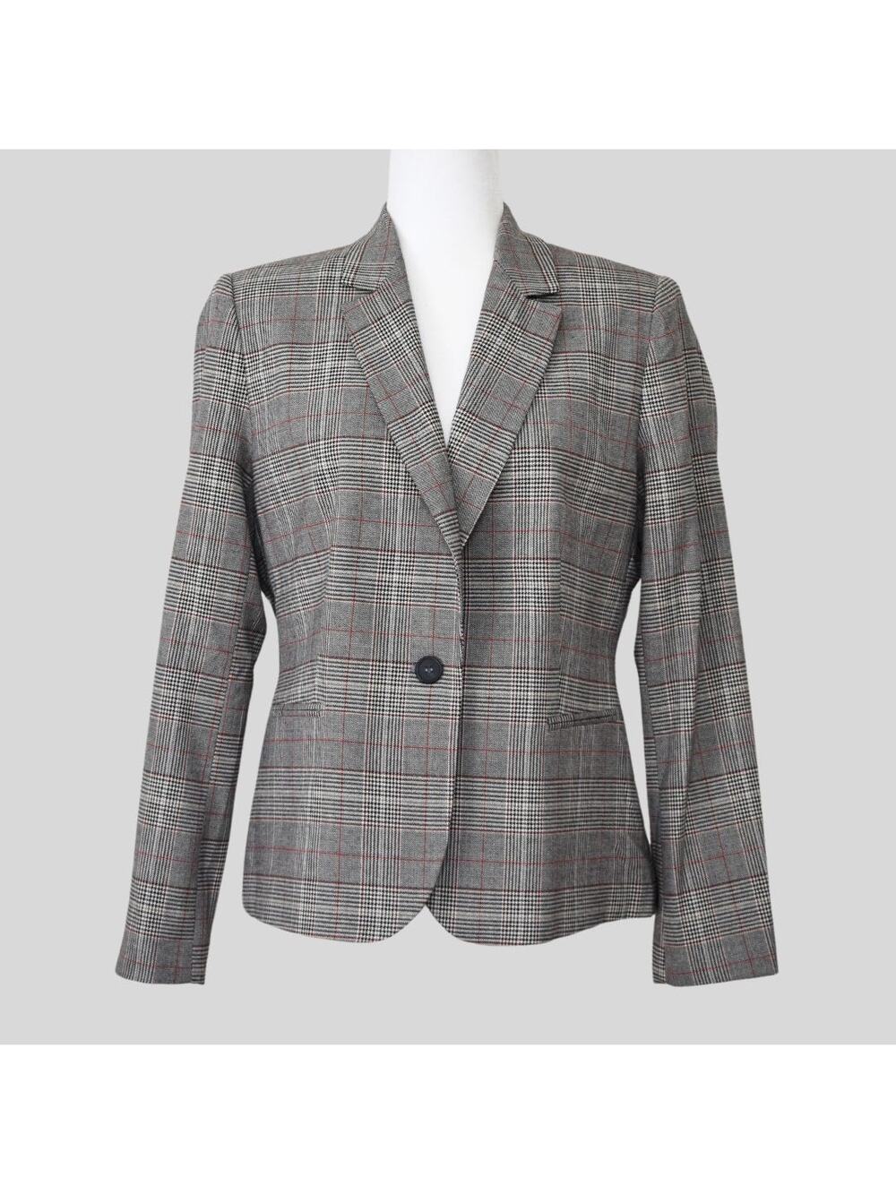 Zara Women's Gray Checked Blazer Size 10
